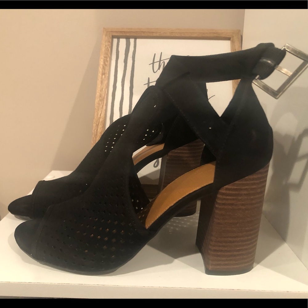 Block heel Open Toe Bootie